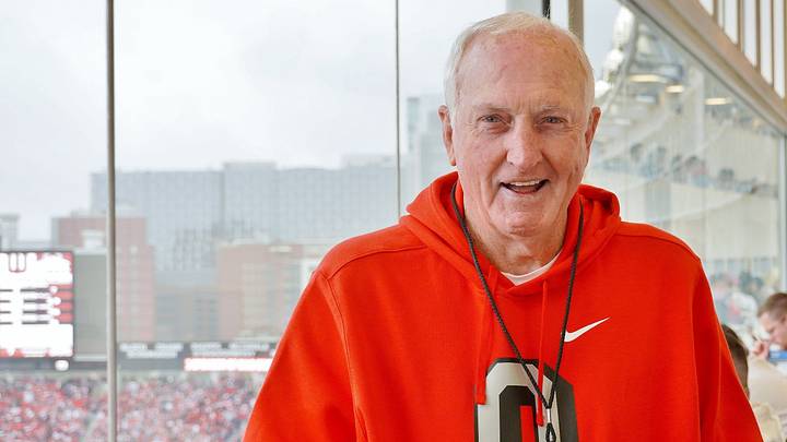 Former Ohio State coach John Cooper at Ohio Stadium for Ohio State versus Indiana, 2024 Former Ohio State coach John Cooper at Ohio Stadium for Ohio State versus Indiana, 2024