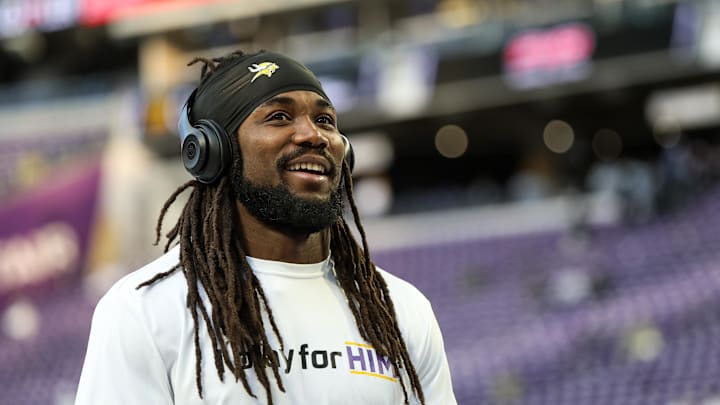 Minnesota Vikings running back Dalvin Cook warms up before the game against the New York Giants at U.S. Bank Stadium. Minnesota Vikings running back Dalvin Cook warms up before the game against the New York Giants at U.S. Bank Stadium.