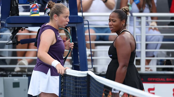 Taylor Townsend defeated Jeļena Ostapenko, 7–5, 6–1, at the U.S. Open.
