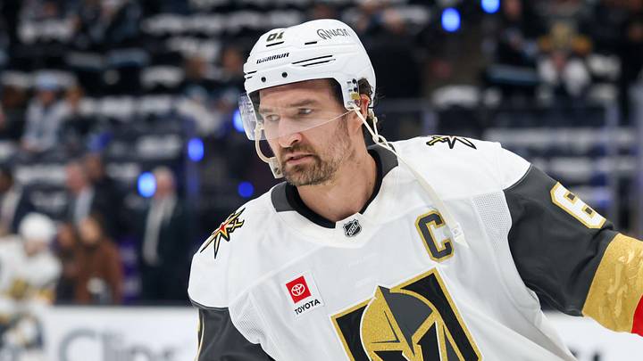 Apr 27, 2026; Salt Lake City, Utah, USA; Vegas Golden Knights right wing Mark Stone (61) warms up before a game against the Utah Mammoth in game four of the first round of the 2026 Stanley Cup Playoffs at Delta Center. Mandatory Credit: Rob Gray-Imagn Images Apr 27, 2026; Salt Lake City, Utah, USA; Vegas Golden Knights right wing Mark Stone (61) warms up before a game against the Utah Mammoth in game four of the first round of the 2026 Stanley Cup Playoffs at Delta Center. Mandatory Credit: Rob Gray-Imagn Images
