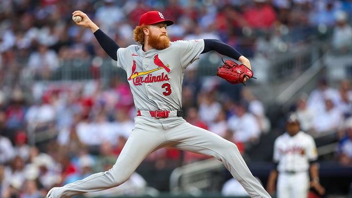 Jul 2, 2026; Atlanta, Georgia, USA; St. Louis Cardinals pitcher Dustin May (3) throws against the Atlanta Braves in the first inning at Truist Park. Mandatory Credit: Brett Davis-Imagn Images Jul 2, 2026; Atlanta, Georgia, USA; St. Louis Cardinals pitcher Dustin May (3) throws against the Atlanta Braves in the first inning at Truist Park. Mandatory Credit: Brett Davis-Imagn Images