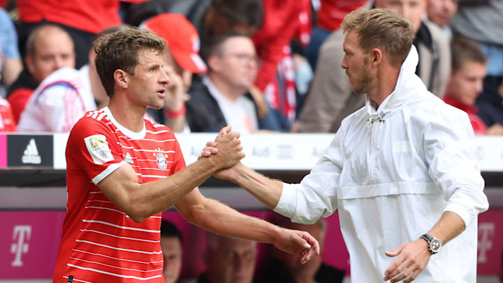 Thomas Müller mit Julian Nagelsmann