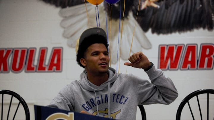 Wakulla football senior Nehemiah Chandler signed his national letter of intent to play football at Georgia Tech on Wednesday, Dec. 20, 2023 at Wakulla High School