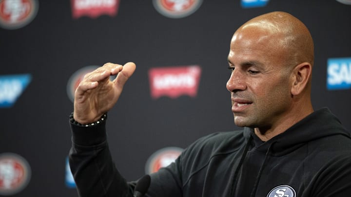 San Francisco 49ers defensive coordinator Robert Saleh. Mandatory Credit: D. Ross Cameron-Imagn Images