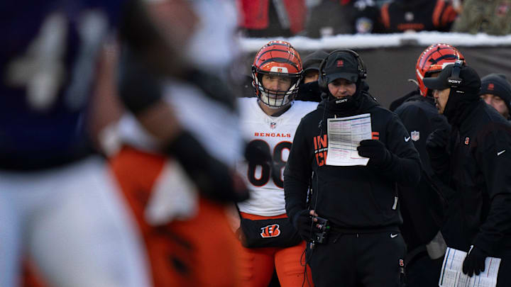 Cincinnati Bengals head coach Zac Taylor coaches in the fourth quarter of the NFL football game between Baltimore Ravens and Cincinnati Bengals at Paycor Stadium in Cincinnati on Dec. 14, 2025. Cincinnati Bengals head coach Zac Taylor coaches in the fourth quarter of the NFL football game between Baltimore Ravens and Cincinnati Bengals at Paycor Stadium in Cincinnati on Dec. 14, 2025.