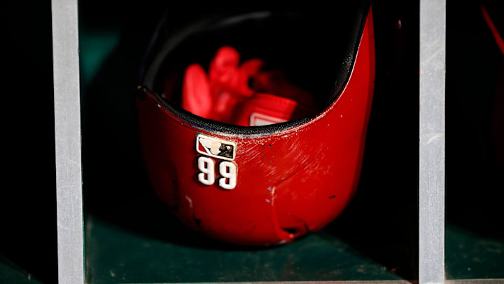 The gear of Cincinnati Reds right fielder Yasiel Puig (66) lays in the dugout for the final time after the ninth inning of the MLB National League game between the Cincinnati Reds and the Pittsburgh Pirates at Great American Ball Park in downtown Cincinnati on Tuesday, July 30, 2019. Puig was traded to Cleveland mid-game. The gear of Cincinnati Reds right fielder Yasiel Puig (66) lays in the dugout for the final time after the ninth inning of the MLB National League game between the Cincinnati Reds and the Pittsburgh Pirates at Great American Ball Park in downtown Cincinnati on Tuesday, July 30, 2019. Puig was traded to Cleveland mid-game.