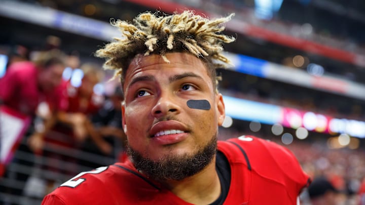Nov 26, 2017; Glendale, AZ, USA; Arizona Cardinals safety Tyrann Mathieu (32) against the Jacksonville Jaguars at University of Phoenix Stadium. Mandatory Credit: Mark J. Rebilas-Imagn Images