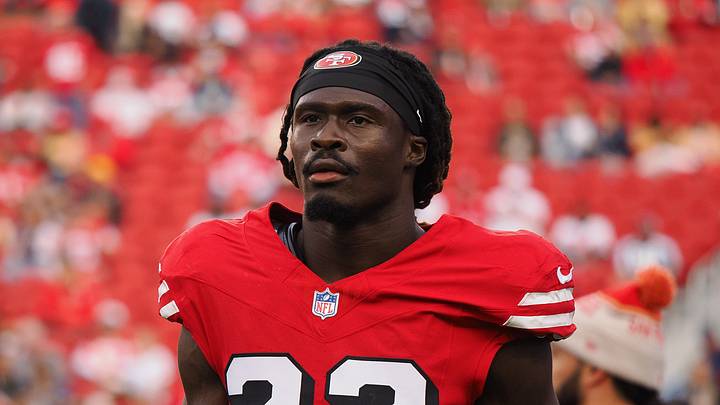 Oct 27, 2024; Santa Clara, California, USA; San Francisco 49ers cornerback Isaac Yiadom (22) on the field before the game against the Dallas Cowboys at Levi's Stadium. Mandatory Credit: Kelley L Cox-Imagn Images Oct 27, 2024; Santa Clara, California, USA; San Francisco 49ers cornerback Isaac Yiadom (22) on the field before the game against the Dallas Cowboys at Levi's Stadium. Mandatory Credit: Kelley L Cox-Imagn Images