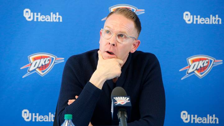 Thunder general manager Sam Presti said \"we ll try to get some more people there for the G League if that s the key.\"
jump Thunder general manager Sam Presti said \"we ll try to get some more people there for the G League if that s the key.\"
jump