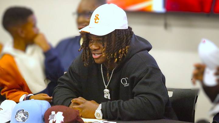 Former Escambia running back, and top junior college recruit, Waymond Jordan Jr. signed with the University of Southern California during a ceremony on Sunday, Jan. 5, 2024. Former Escambia running back, and top junior college recruit, Waymond Jordan Jr. signed with the University of Southern California during a ceremony on Sunday, Jan. 5, 2024.