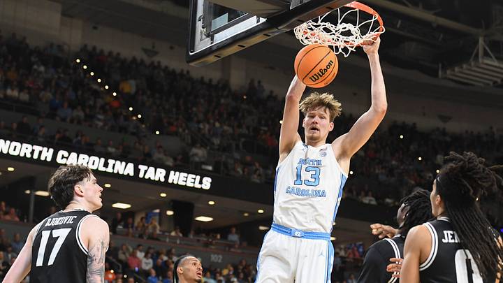 North Carolina Tar Heels center Henri Veesaar (13) dunks the ball Thursday, March 19, 2026, during the NCAA Men’s Basketball Tournament first round game against the VCU Rams at Bon Secours Wellness Arena in Greenville, South Carolina. North Carolina Tar Heels center Henri Veesaar (13) dunks the ball Thursday, March 19, 2026, during the NCAA Men’s Basketball Tournament first round game against the VCU Rams at Bon Secours Wellness Arena in Greenville, South Carolina.