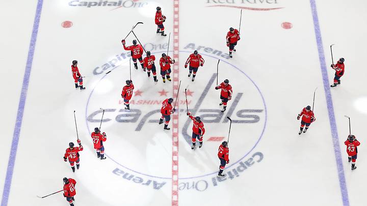 Oct 7, 2026; Washington, District of Columbia, USA; Washington Capitals players salute the fans after their game against the Pittsburgh Penguins at Capital One Arena. Mandatory Credit: Geoff Burke-Imagn Images Oct 7, 2026; Washington, District of Columbia, USA; Washington Capitals players salute the fans after their game against the Pittsburgh Penguins at Capital One Arena. Mandatory Credit: Geoff Burke-Imagn Images