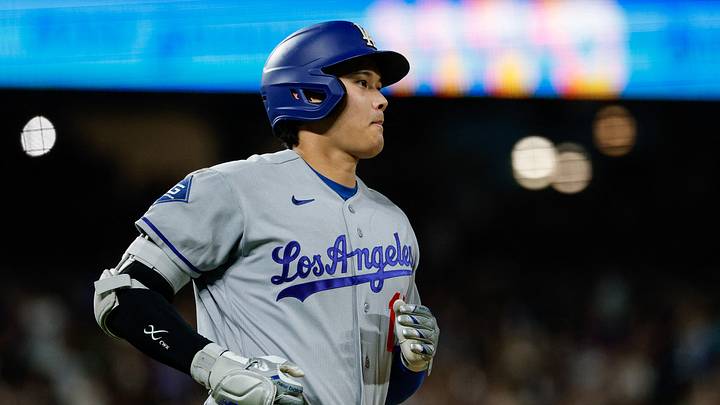 Aug 17, 2026; Denver, Colorado, USA; Los Angeles Dodgers designated hitter Shohei Ohtani (17) gestures as he rounds the bases on a two run home run in the sixth inning against the Colorado Rockies at Coors Field. Aug 17, 2026; Denver, Colorado, USA; Los Angeles Dodgers designated hitter Shohei Ohtani (17) gestures as he rounds the bases on a two run home run in the sixth inning against the Colorado Rockies at Coors Field.