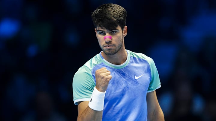 Carlos Alcaraz has begun wearing a nasal strip again as he battles a cold ahead of the Rotterdam Open.