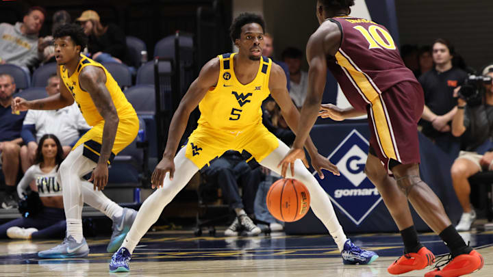 West Virginia University guard Toby Okani. West Virginia University guard Toby Okani.