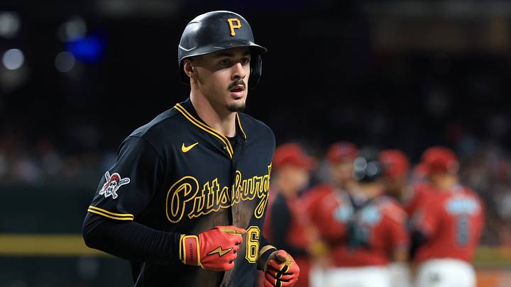 May 6, 2026; Phoenix, Arizona, USA; Pittsburgh Pirates shortstop Konnor Griffin (6) against the Arizona Diamondbacks at Chase Field. Mandatory Credit: Mark J. Rebilas-Imagn Images