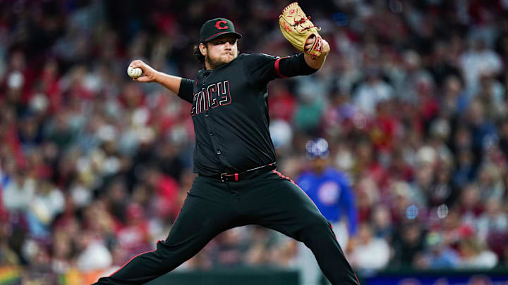 Cincinnati Reds pitcher Ian Gibaut (79) throws a pitch in the seventh inning of the MLB National League game between the Cincinnati Reds and Chicago Cubs, Friday, May 23, 2025, at Great American Ball Park in Downtown Cincinnati. Cincinnati Reds pitcher Ian Gibaut (79) throws a pitch in the seventh inning of the MLB National League game between the Cincinnati Reds and Chicago Cubs, Friday, May 23, 2025, at Great American Ball Park in Downtown Cincinnati.