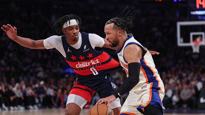 Mar 22, 2026; New York, New York, USA; New York Knicks guard Jalen Brunson (11) drives to the basket as Washington Wizards guard Bilal Coulibaly (0) defends during the first half at Madison Square Garden. Mandatory Credit: Vincent Carchietta-Imagn Images Mar 22, 2026; New York, New York, USA; New York Knicks guard Jalen Brunson (11) drives to the basket as Washington Wizards guard Bilal Coulibaly (0) defends during the first half at Madison Square Garden. Mandatory Credit: Vincent Carchietta-Imagn Images