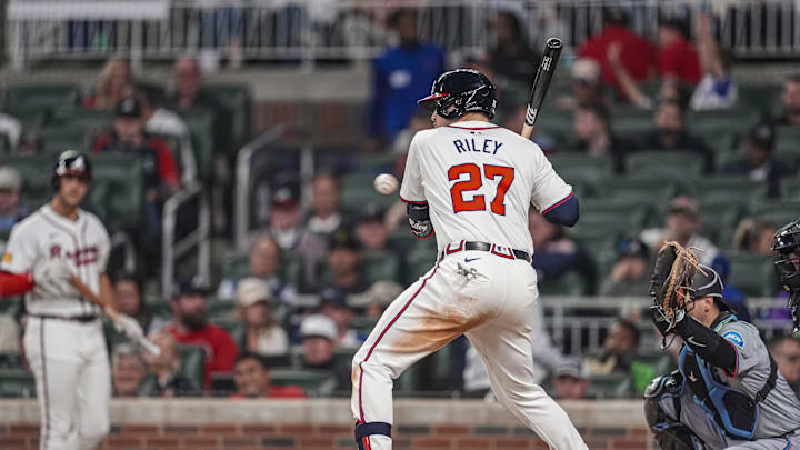 Atlanta Braves third base Austin Riley is hoping to get some big hits off of Miami Marlins starter Sixto Sánchez tonight. Atlanta Braves third base Austin Riley is hoping to get some big hits off of Miami Marlins starter Sixto Sánchez tonight.