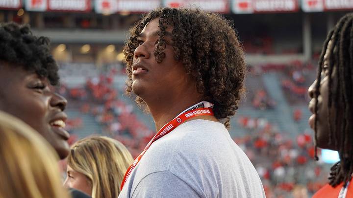 Recruit Dewey Young of Kalamazoo, Michigan, was in attendance at the Ohio State football game against Minnesota at Ohio Stadium in Columbus, Ohio, on Oct. 4, 2025. Recruit Dewey Young of Kalamazoo, Michigan, was in attendance at the Ohio State football game against Minnesota at Ohio Stadium in Columbus, Ohio, on Oct. 4, 2025.