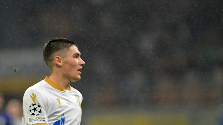 Andrija Maksimovic in action against Inter Milan at the San Siro 
