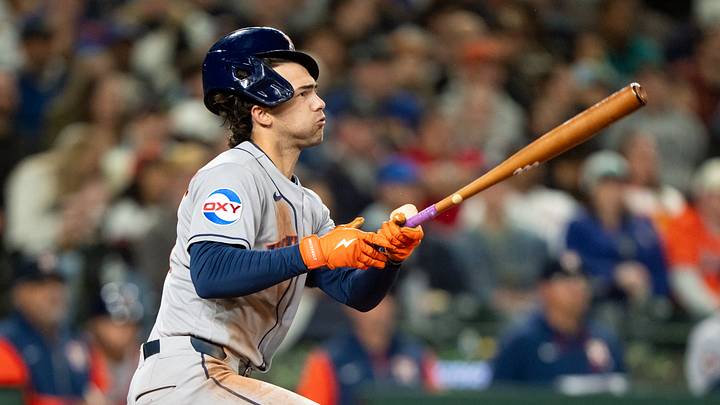 Houston Astros left fielder Joey Loperfido (10). Mandatory Credit: Stephen Brashear-Imagn Images Houston Astros left fielder Joey Loperfido (10). Mandatory Credit: Stephen Brashear-Imagn Images