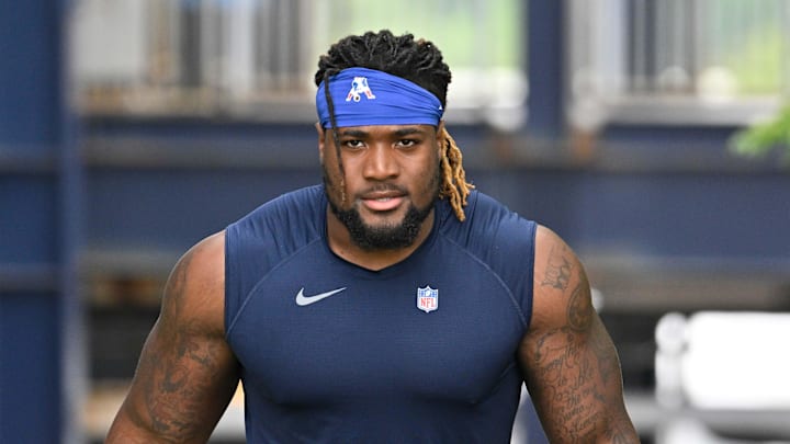 Jun 9, 2025; Foxborough, MA, USA; New England Patriots defensive tackle Isaiah Iton (68) walks to the practice fields at Gillette Stadium. Mandatory Credit: Eric Canha-Imagn Images Jun 9, 2025; Foxborough, MA, USA; New England Patriots defensive tackle Isaiah Iton (68) walks to the practice fields at Gillette Stadium. Mandatory Credit: Eric Canha-Imagn Images