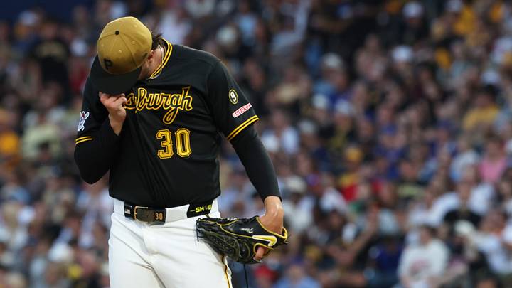 Jul 25, 2026; Pittsburgh, Pennsylvania, USA; Pittsburgh Pirates starting pitcher Paul Skenes (30) reacts before being removed from the game during the sixth inning against the Chicago Cubs at PNC Park. Mandatory Credit: Charles LeClaire-Imagn Images Jul 25, 2026; Pittsburgh, Pennsylvania, USA; Pittsburgh Pirates starting pitcher Paul Skenes (30) reacts before being removed from the game during the sixth inning against the Chicago Cubs at PNC Park. Mandatory Credit: Charles LeClaire-Imagn Images