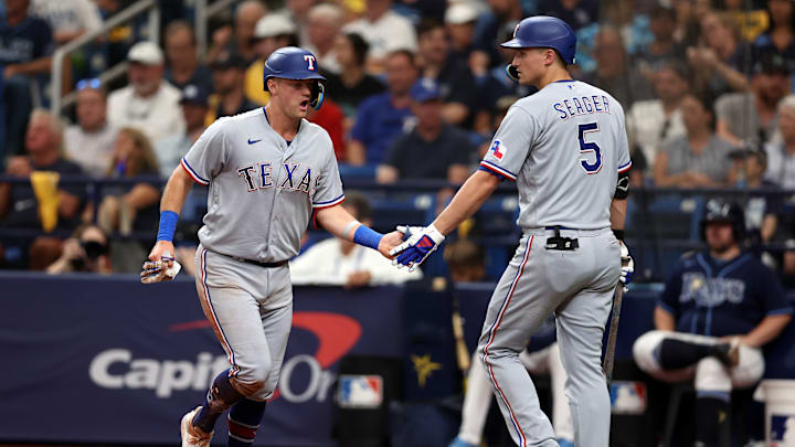 Texas Rangers infielders Josh Jung and Corey Seager