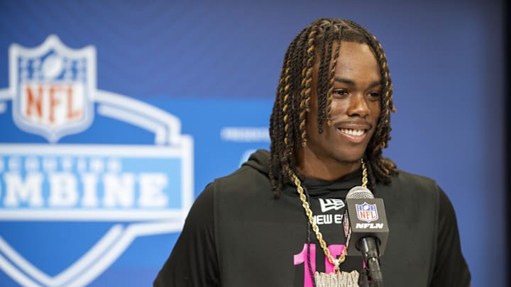 Kentucky defensive back Max Hairston during the NFL Combine at Lucas Oil Stadium.