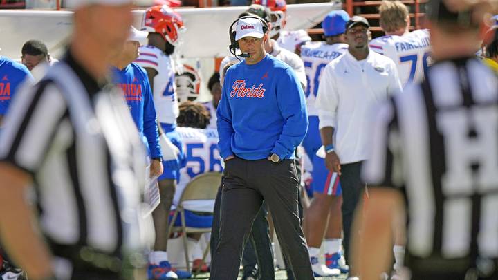 Oct 17, 2026; Austin, Texas, USA;  Florida Gators hc Head Coach Jon Sumrall during the first half against the Texas Longhorns at Darrell K Royal-Texas Memorial Stadium.  Mandatory Credit: Scott Wachter-Imagn Images