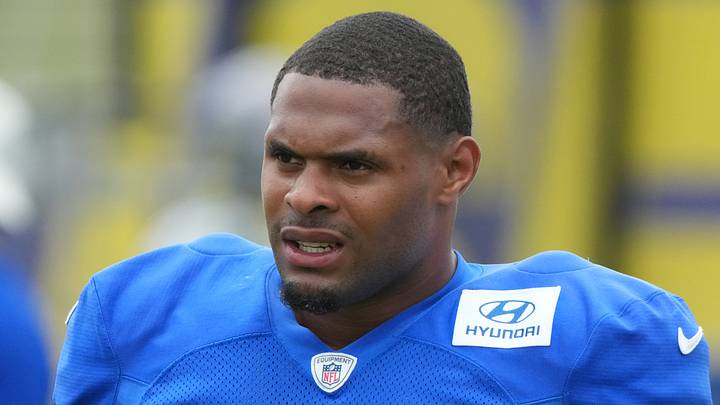 Los Angeles Rams running back Jarquez Hunter.