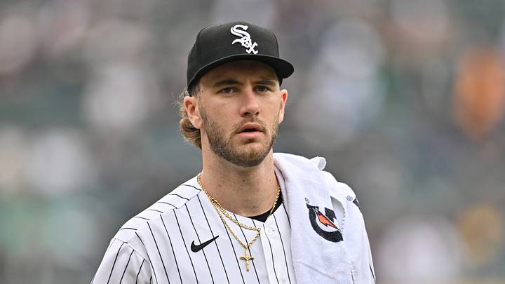 Sep 19, 2026; Chicago, Illinois, USA; Chicago White Sox pitcher Sean Burke (59) looks on prior to a game against the Detroit Tigers at Rate Field. Mandatory Credit: Patrick Gorski-Imagn Images Sep 19, 2026; Chicago, Illinois, USA; Chicago White Sox pitcher Sean Burke (59) looks on prior to a game against the Detroit Tigers at Rate Field. Mandatory Credit: Patrick Gorski-Imagn Images