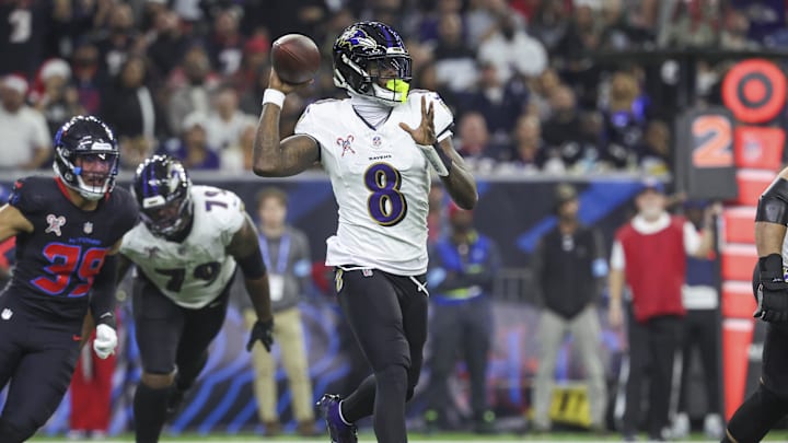 Jackson and the Baltimore Ravens jumped out to a 31-2 lead over the Houston Texans on Christmas Day. Jackson and the Baltimore Ravens jumped out to a 31-2 lead over the Houston Texans on Christmas Day.