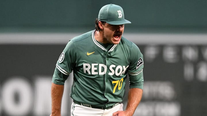 Payton Tolle Celebrates an out against the Pittsburgh Pirates