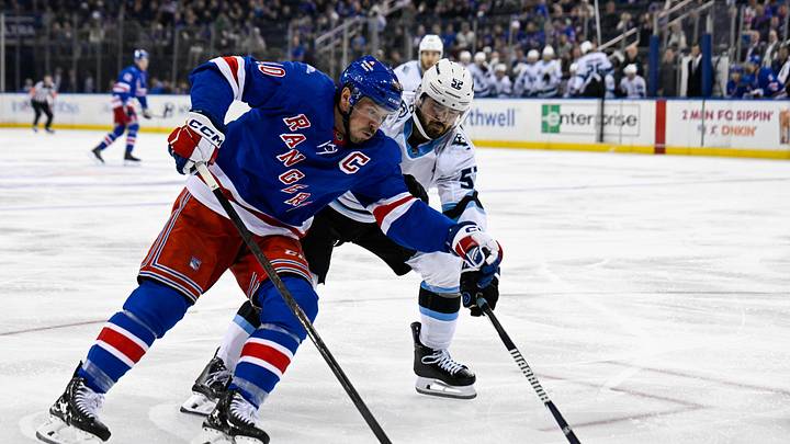 Oct 4, 2026; New York, New York, USA; Utah Mammoth defenseman MacKenzie Weegar (52) defends against New York Rangers center J.T. Miller (10) during the second period at Madison Square Garden. Mandatory Credit: Dennis Schneidler-Imagn Images Oct 4, 2026; New York, New York, USA; Utah Mammoth defenseman MacKenzie Weegar (52) defends against New York Rangers center J.T. Miller (10) during the second period at Madison Square Garden. Mandatory Credit: Dennis Schneidler-Imagn Images