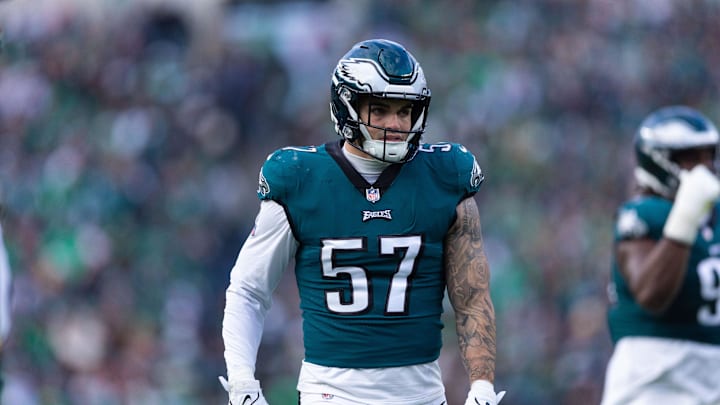 Dec 31, 2023; Philadelphia, Pennsylvania, USA; Philadelphia Eagles linebacker Ben VanSumeren (57) in