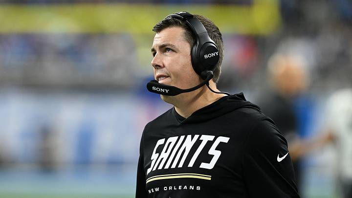 Sep 13, 2026; Detroit, Michigan, USA; New Orleans Saints head coach Kellen Moore on the sidelines during overrtime against the Detroit Lions at Ford Field. Mandatory Credit: Lon Horwedel-Imagn Images Sep 13, 2026; Detroit, Michigan, USA; New Orleans Saints head coach Kellen Moore on the sidelines during overrtime against the Detroit Lions at Ford Field. Mandatory Credit: Lon Horwedel-Imagn Images