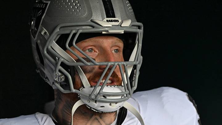 Las Vegas Raiders defensive end Maxx Crosby in the tunnel against the Philadelphia Eagles. Las Vegas Raiders defensive end Maxx Crosby in the tunnel against the Philadelphia Eagles.