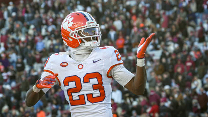 Clemson cornerback Ashton Hampton (23) brings the most experience back to the Tigers at cornerback in 2026.