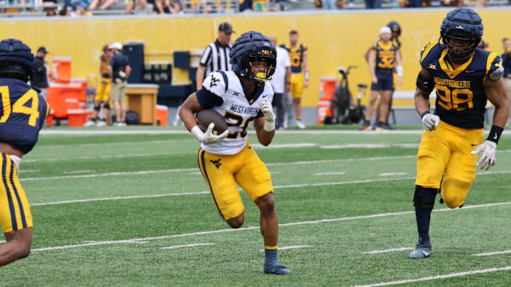 West Virginia University running back Diore Hubbard