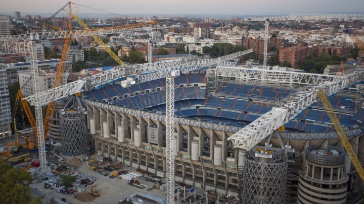 Les travaux au Santiago Bernabeu.
