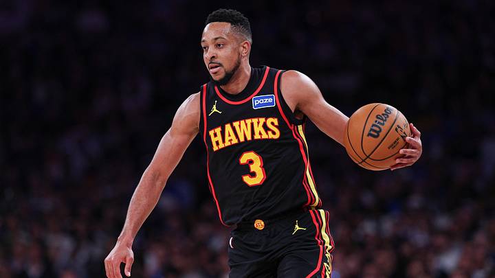 Apr 18, 2026; New York, New York, USA; Atlanta Hawks guard CJ McCollum (3) dribbles up court against the New York Knicks during the second half of the 2026 NBA Playoffs at Madison Square Garden. Mandatory Credit: Vincent Carchietta-Imagn Images Apr 18, 2026; New York, New York, USA; Atlanta Hawks guard CJ McCollum (3) dribbles up court against the New York Knicks during the second half of the 2026 NBA Playoffs at Madison Square Garden. Mandatory Credit: Vincent Carchietta-Imagn Images