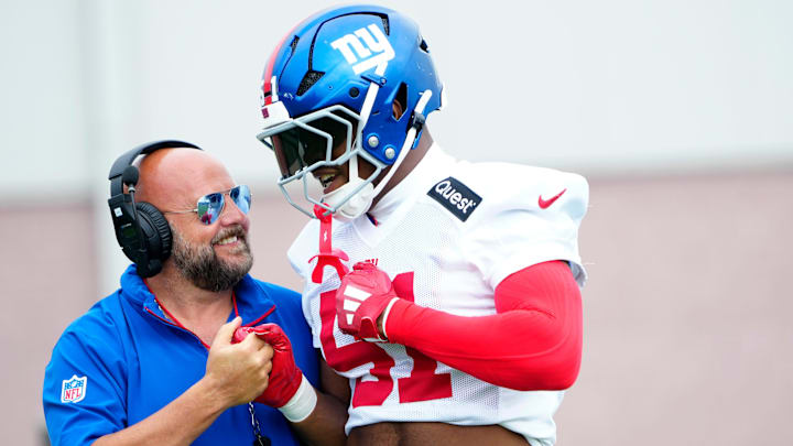 Brian Daboll, Abdul Carter, New York Giants. (Kevin R. Wexler-NorthJersey.com / USA TODAY NETWORK via Imagn Images)