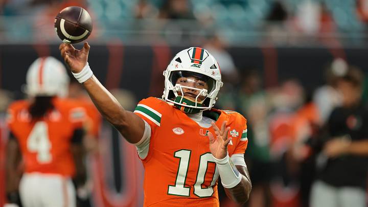 Sep 10, 2026; Miami Gardens, Florida, USA; Miami Hurricanes quarterback Darian Mensah (10) warms up before the game against the Florida A&M Rattlers at Hard Rock Stadium. Mandatory Credit: Sam Navarro-Imagn Images Sep 10, 2026; Miami Gardens, Florida, USA; Miami Hurricanes quarterback Darian Mensah (10) warms up before the game against the Florida A&M Rattlers at Hard Rock Stadium. Mandatory Credit: Sam Navarro-Imagn Images