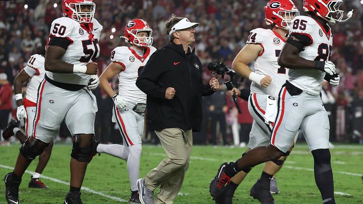 Oct 10, 2026; Tuscaloosa, Alabama, USA; Georgia Bulldogs head coach Kirby Smart runs onto the field before the game against the Alabama Crimson Tide at Saban Field at Bryant-Denny Stadium. Mandatory Credit: David Leong-Imagn Images Oct 10, 2026; Tuscaloosa, Alabama, USA; Georgia Bulldogs head coach Kirby Smart runs onto the field before the game against the Alabama Crimson Tide at Saban Field at Bryant-Denny Stadium. Mandatory Credit: David Leong-Imagn Images
