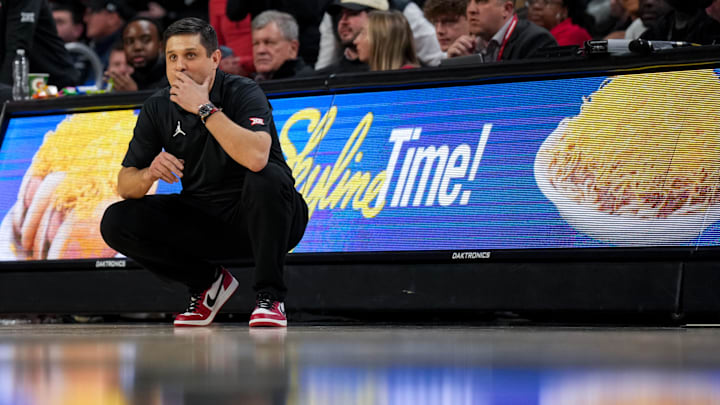 Feb 5, 2026; Cincinnati, Ohio, USA;  Cincinnati Bearcats head coach Wes Miller works the sideline against the West Virginia Mountaineers in the second half at Fifth Third Arena. Mandatory Credit: Aaron Doster-Imagn Images