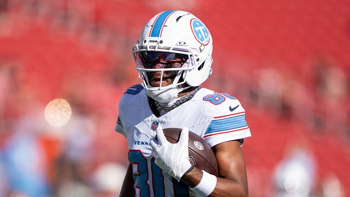 August 13, 2026; Santa Clara, California, USA; Tennessee Titans wide receiver Bryce Oliver (80) warms up before the game against the San Francisco 49ers at Levi's Stadium. Mandatory Credit: Kyle Terada-Imagn Images August 13, 2026; Santa Clara, California, USA; Tennessee Titans wide receiver Bryce Oliver (80) warms up before the game against the San Francisco 49ers at Levi's Stadium. Mandatory Credit: Kyle Terada-Imagn Images