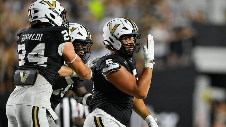Sep 5, 2026; Nashville, Tennessee, USA; Vanderbilt Commodores defensive lineman Issa Ouattara (5) celebrates after sacking Austin Peay Governors quarterback Chris Parson (not pictured) during the second half at FirstBank Stadium. Mandatory Credit: Steve Roberts-Imagn Images Sep 5, 2026; Nashville, Tennessee, USA; Vanderbilt Commodores defensive lineman Issa Ouattara (5) celebrates after sacking Austin Peay Governors quarterback Chris Parson (not pictured) during the second half at FirstBank Stadium. Mandatory Credit: Steve Roberts-Imagn Images