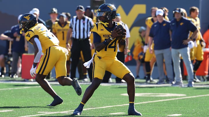 West Virginia University quarterback Khalil Wilkins